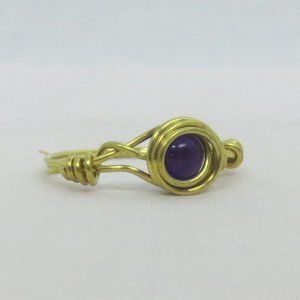 New Brass Wrapped Amethyst Hand Crafted Ring
